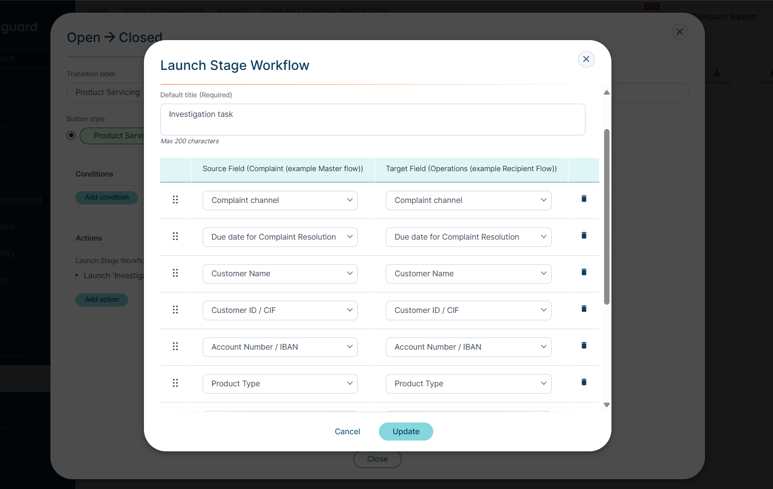 Launch Staged Workflow Transition Action